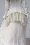 marc le bihan linen frill top 2224-E21 OFF WHITE